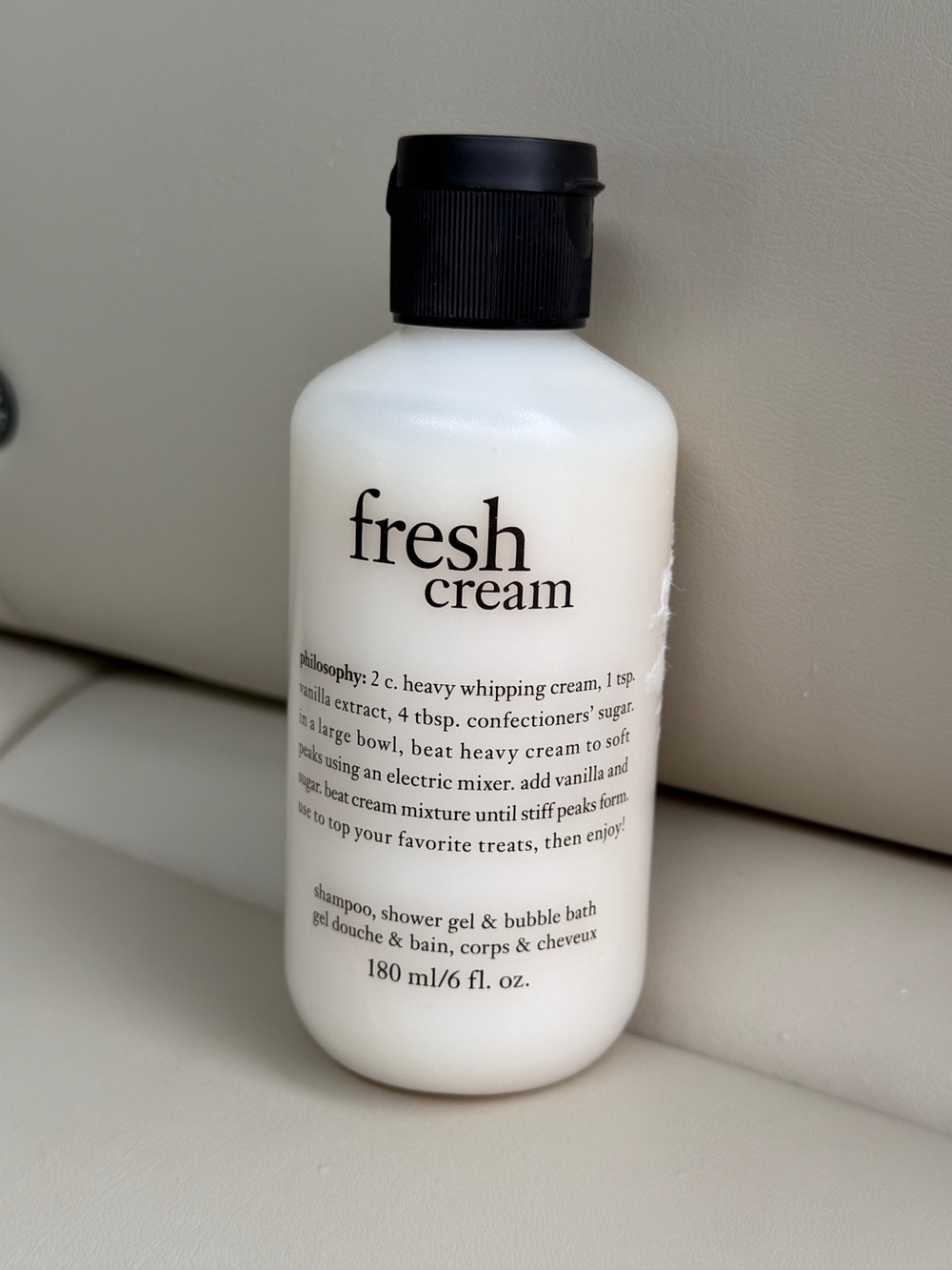 Philosophy Fresh Cream 6 fl oz 3-in-1 Shampoo Shower Gel Bubble Bath
